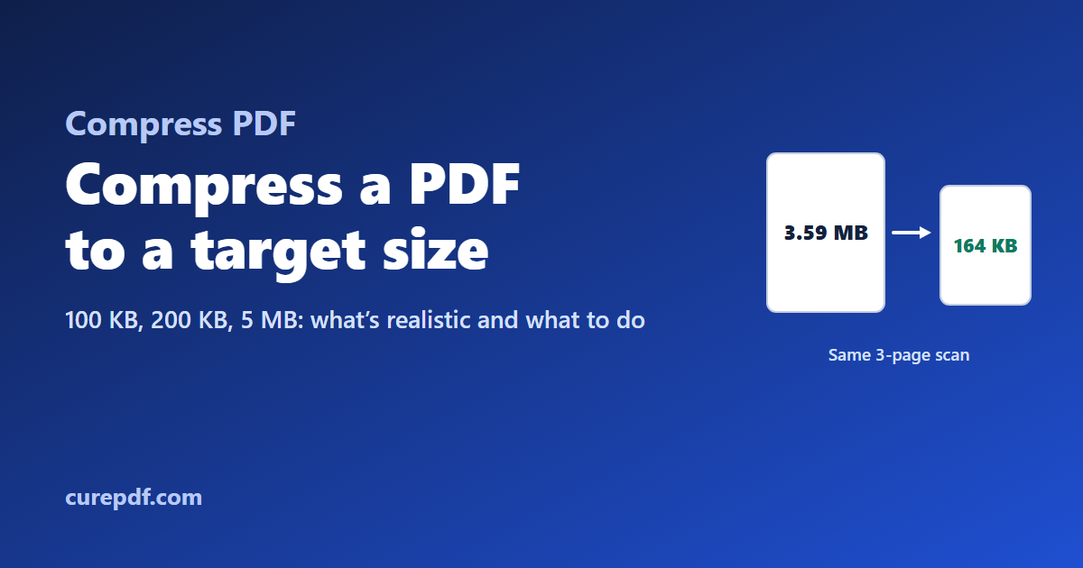 How to Compress a PDF to 100 KB, 200 KB or 5 MB (and What Size Is Realistic)